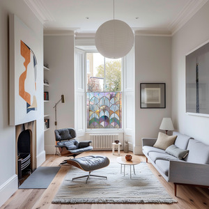 Cabiate Art Deco Stained Glass Privacy Window Film by Creative Printing Solutions