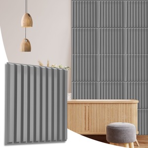 3D Wall Panels (50x50 cm) PVC Cladding Panel in 3D Fluted Line Design by NOVECRAFTO