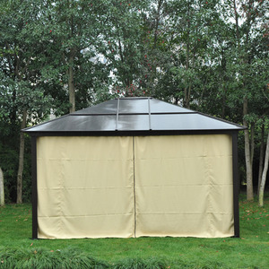 Outsunny 4.3 x 3.6m Patio Aluminium Gazebo Canopy Marquee Party Tent - Brownish black frame by Outsunny