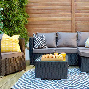 5-Seater Canonbury Rattan Sofa Set - Black