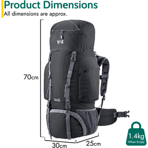 Tatra Hiking Backpack - Black / 70cm by Trail