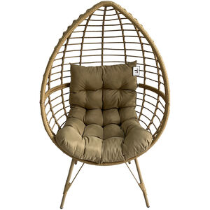 PE Rattan Egg Teardrop Cuddle Chair - Neutral by Furniture One