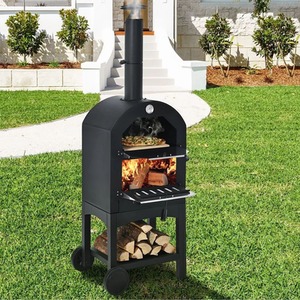 Outdoor Woo Fired Pizza Oven with Waterproof Cover - Black by Wyld and Coco