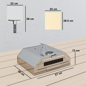 Outsunny Portable BBQ Pizza Oven with Carry Handles - Silver by Outsunny