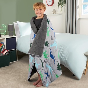 Dino Weighted Blanket Throw - Grey by OHS