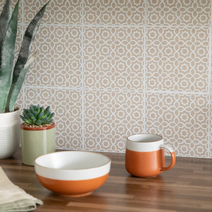 Lina Beige Self-Adhesive Wall Tiles (6 Tiles) - Beige by d-c-fix