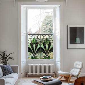 Alcamo Art Deco Stained Glass Privacy Window Film by Creative Printing Solutions