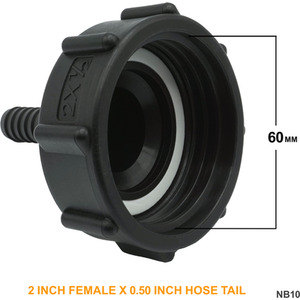 IBC S60x6 (2 inch) Female to (2 inch) Hose Tail by DNA PACKAGING LTD