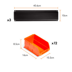 Wall Mount Bin Storage - Orange by VonHaus