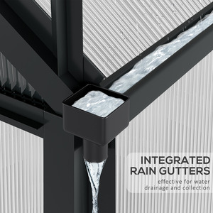 Outsunny Polycarbonate Walk-In Aluminium Garden Greenhouse - Grey, Clear / 6x8ft by Outsunny