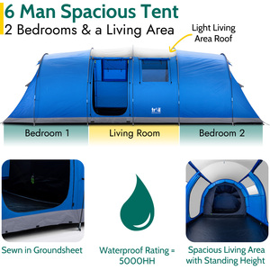 Hexton 6 Man XL Tunnel Tent - Blue by Trail