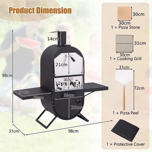 BBQ with Wood Fired Pizza Oven - Black by Wyld and Coco