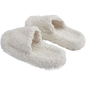 Soft Plush Open-Toe Cotton Slippers by Livingandhome