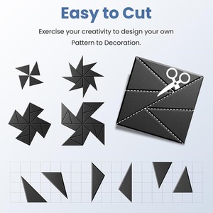 Set Of 12 Square Self Adhesive Acoustic Wall Panels Tiles - Black by Gr8 Home