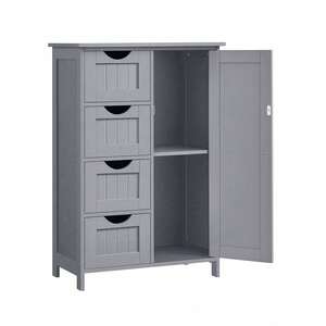 Bathroom Storage Cabinet with 4 Drawers - Grey by VASAGLE