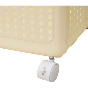 Foldable Laundry Basket with Wheels - Beige / 50cm / 31cm by Livingandhome