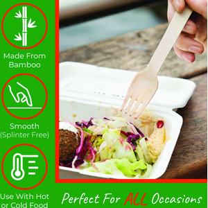 17cm Disposable Bamboo Cutlery Bulk Sets by EcoLux