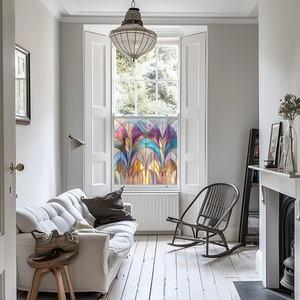 Zeccone Art Deco Stained Glass Privacy Window Film by Creative Printing