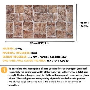 3D Wall Panels (96x48 cm) PVC Cladding Panels by NOVECRAFTO