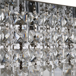 HOMCOM Crystal Ceiling Light Square Chandelier - Silver by HOMCOM