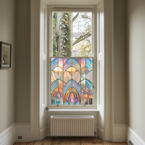 Syracuse Art Deco Stained Glass Privacy Window Film by Creative Printing Solutions