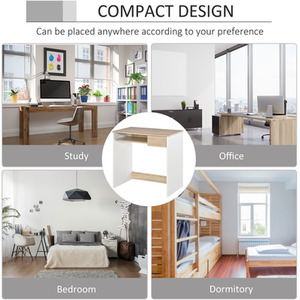 HOMCOM Compact Computer Table with Keyboard Tray by HOMCOM