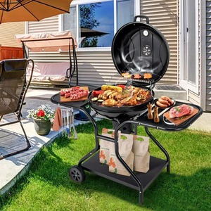 2 Layer Racks Charcoal Barbecue with Grill - Black by Wyld and Coco