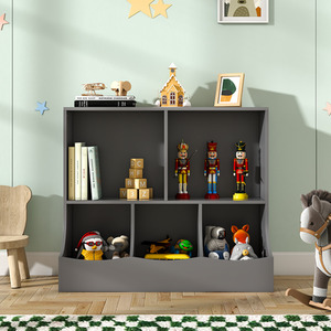 2-Tier Open Style Toy Storage Organizer with Bookcase by Livingandhome