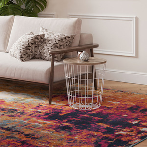 Bold Multicolour Distressed Abstract Living Area Rug by The Rug House