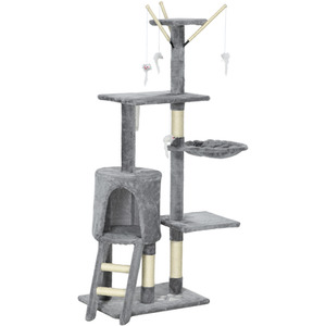 PawHut Cat Tree Activity Centre Condo - Grey by PawHut