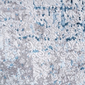 Blue Grey Distressed Tweed Effect Area Rug by The Rug House