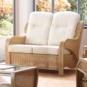 Opera Indoor Rattan Conservatory 2 Seater Sofa in Jasper - Light Oak by Desser
