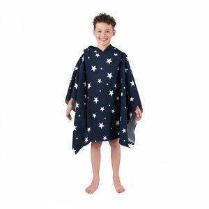 Dreamscene Star Kids Poncho Hooded Towel Childrens Girls - Navy by Dreamscene