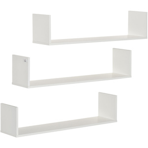 HOMCOM Set of 3 Wooden U Shaped Shelves - White by HOMCOM