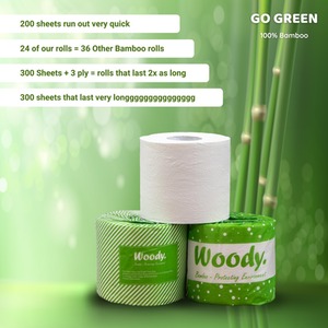 Woody - Tree-Free Premium 3 Ply Bamboo Toilet Rolls - White by Woody
