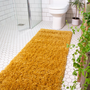 Super Soft Yellow Ochre Shaggy Living Area Rug by The Rug House