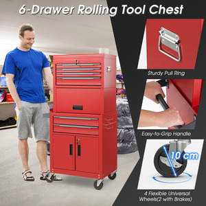 3-in-1 Tool Storage Cabinet Rolling Tool Chest by Costway