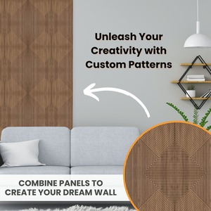 3D Wall Panels (50x50 cm) PVC Cladding Panel in Chevron Line Design by NOVECRAFTO