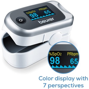 Pulse Oximeter Blood Oxygen Monitor spO2 Heart Rate - White by Beurer