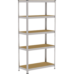 5 Tier Heavy Duty Adjustable Steel Garage Shelving Unit - 875kg Weight Capacity - Galvanised / 40cm by Vida Designs