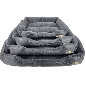 Faux Fur Dog Bed in BlackGrey XL - Black by Actiaspet