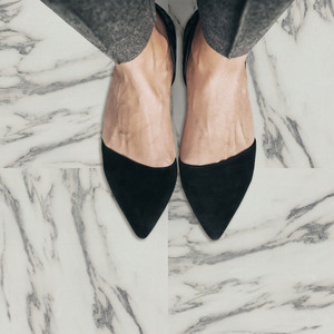 Floor Tile Carrara Marble 30.5x30.5cm Mono 10 Tiles Per Pack - Black,White by Arthouse