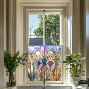 Quarto Art Deco Stained Glass Privacy Window Film