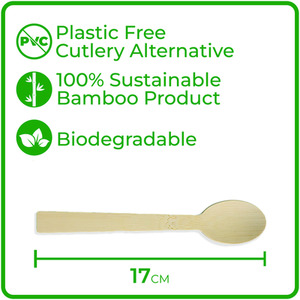 17cm Disposable Bamboo Cutlery Bulk Sets by EcoLux