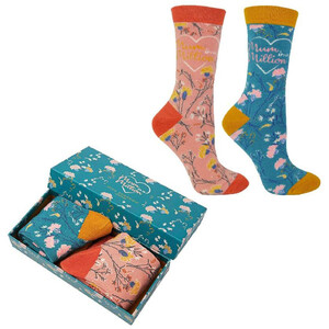 2 Pack Ladies Bamboo Socks for Mum in Gift Box - Black by Miss Sparrow