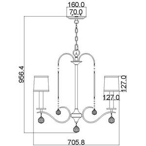 Whitney 5 Light Multi Arm Chandelier Silver Finish, E14 - Silver
