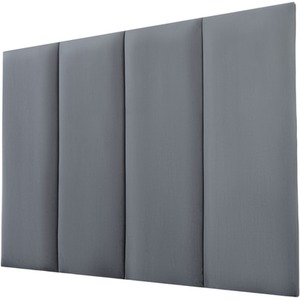 Velvet Wall Panels 4 Pack with Adhesive - Anti-Collision Wall Mounted Headboards - Dark Grey by NOVECRAFTO