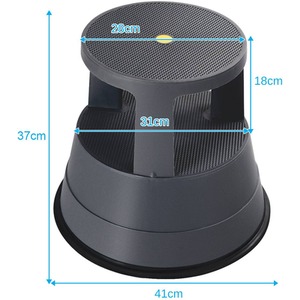 Step Stool Rolling Kick Stool - Black by Costway
