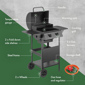 Compact Gas Grill - Black / 101.5cm by VonHaus