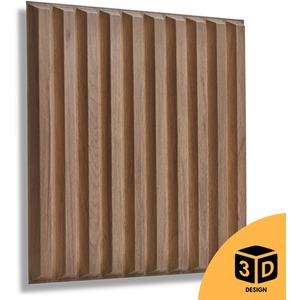 3D Wall Panels (50x50 cm) PVC Cladding Panel in 3D Fluted Line Design by NOVECRAFTO